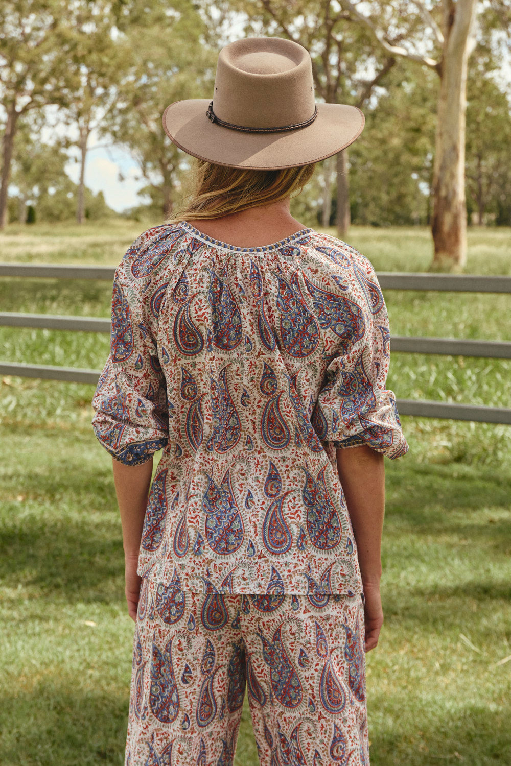 Delilah Swing Blouse in Kalamkari, Blouse - Adrift Clothing