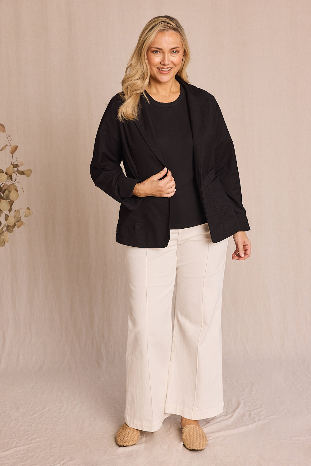 Adrift Denim Blazer in Black