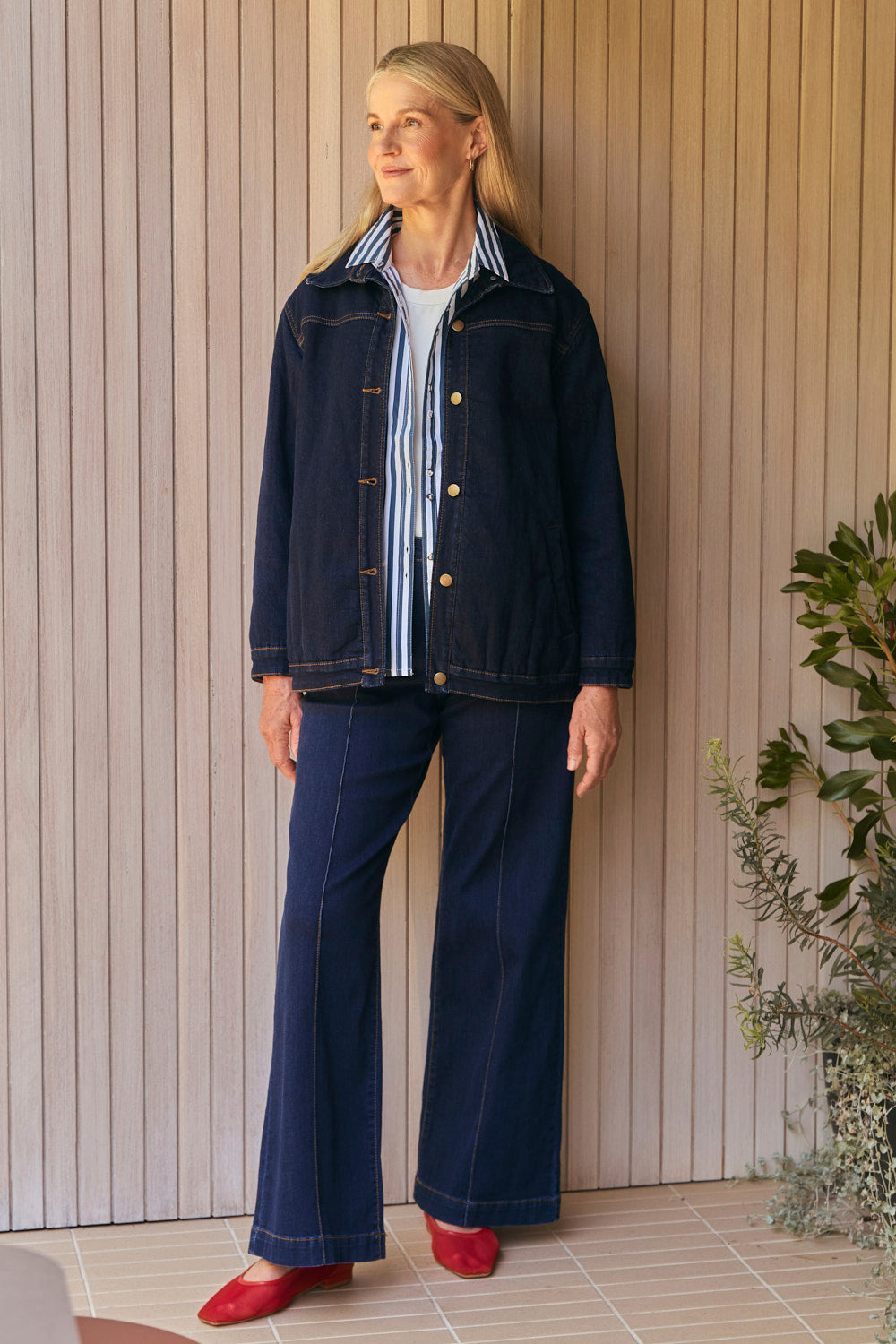 Denim Shacket in Dark Wash