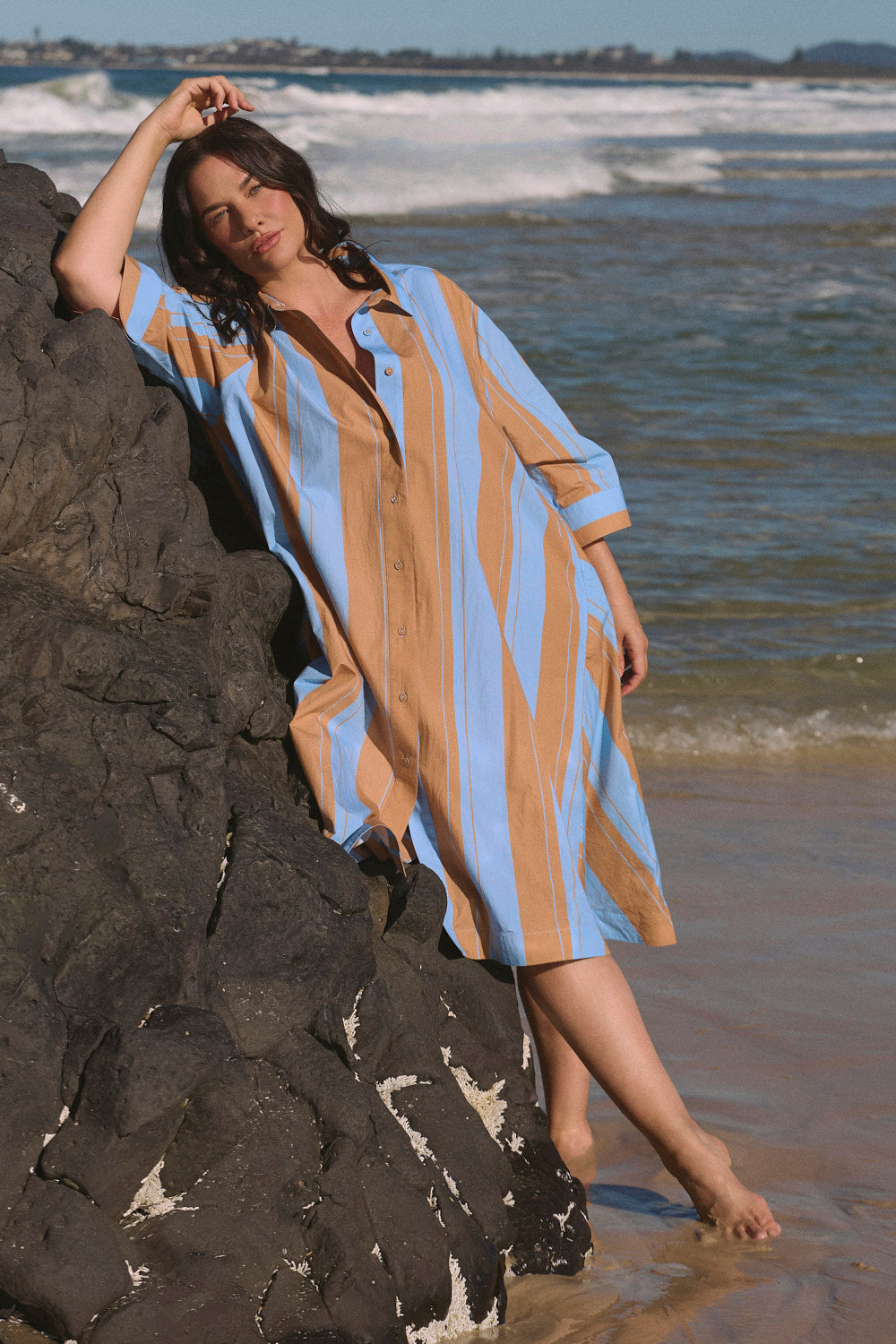 Jojo Swing Shirt Dress in Zephyr