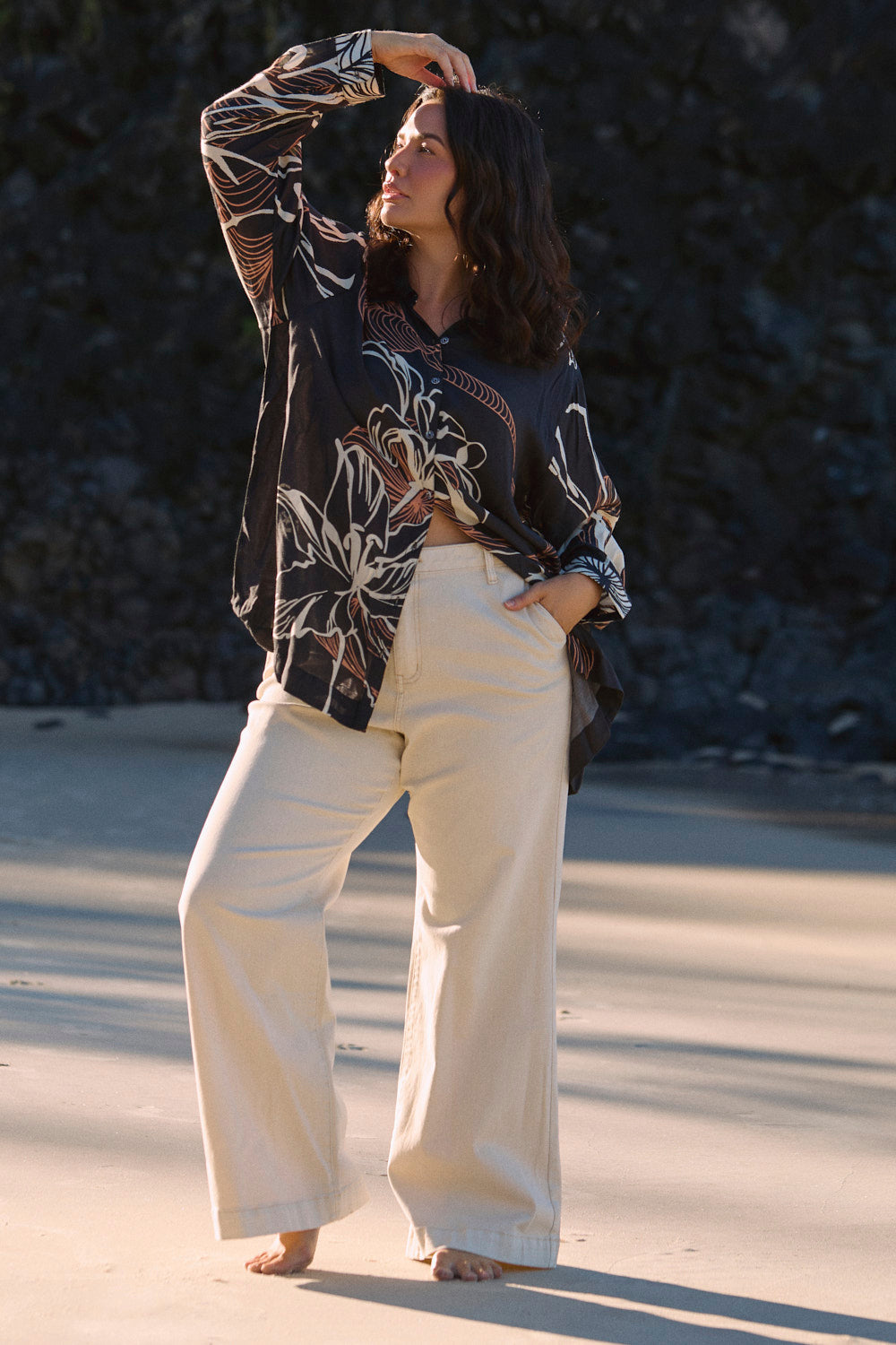Jane Collared Shirt in Floral Terrain