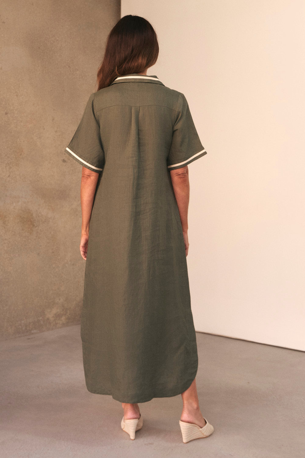Ella Linen Dress in Dusty Sage