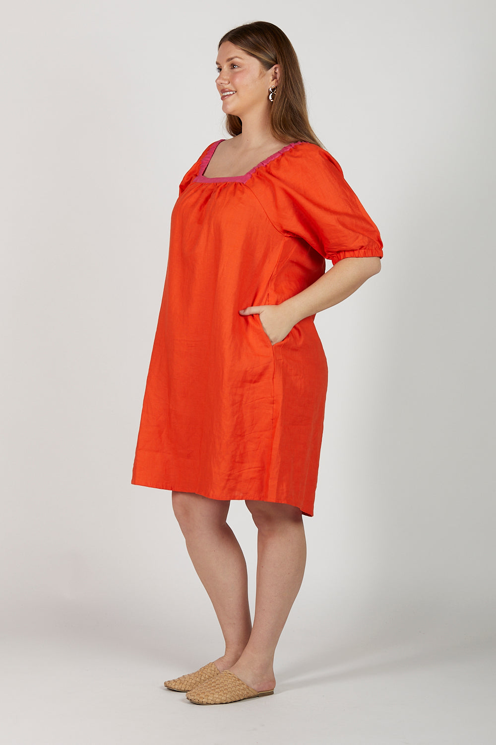 Elle Linen Tunic Dress in Sunburst