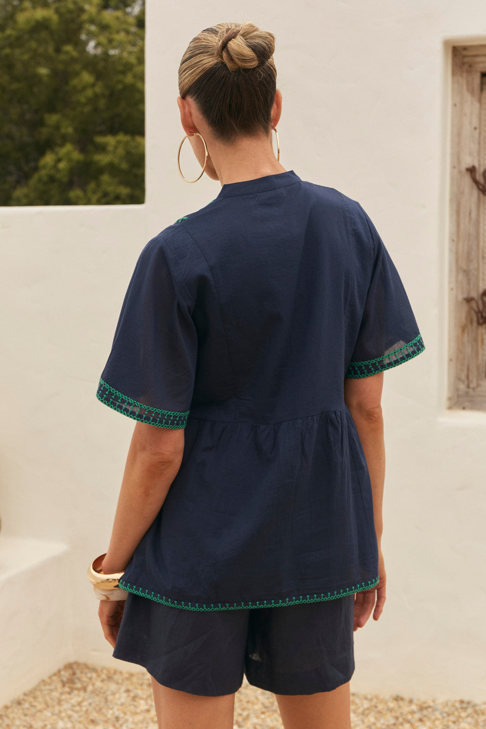 Elodie Flutter Sleeve Blouse in Samira, Blouse - Adrift Clothing