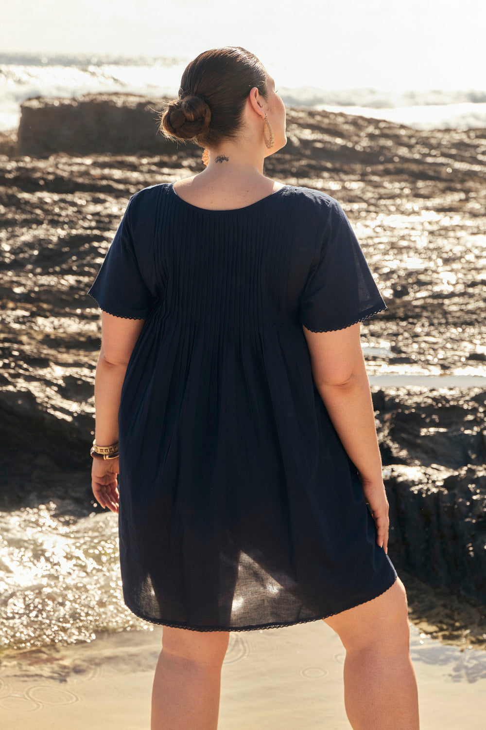 Elsa Pintuck Dress in Tidepool