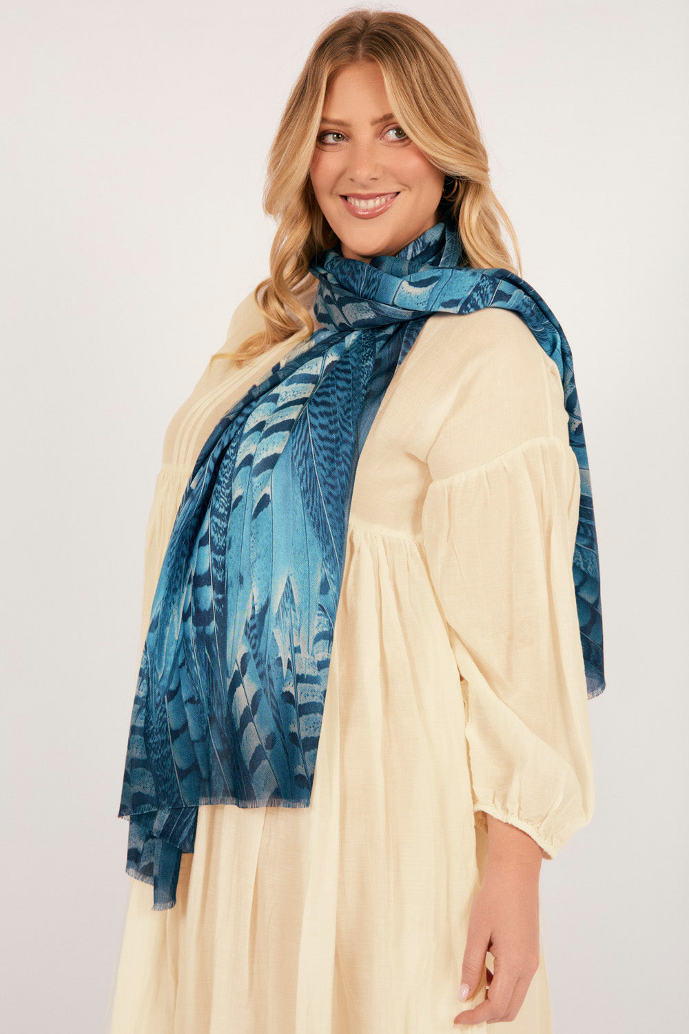 Feathered Azure Scarf