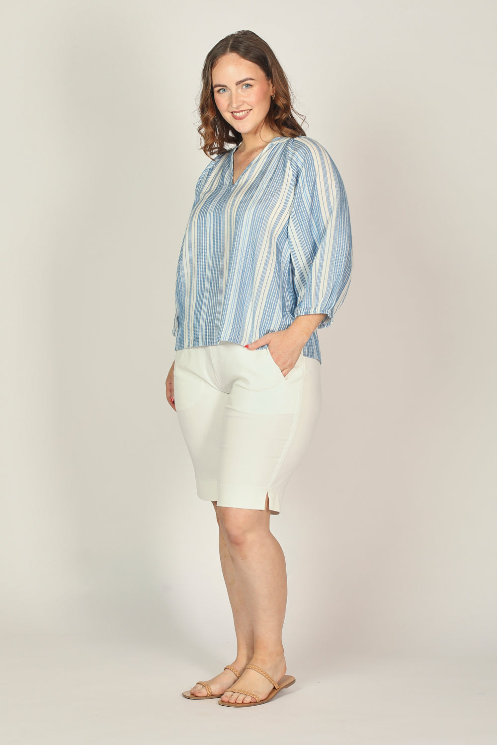 Finch Blouse in Azure Elegance