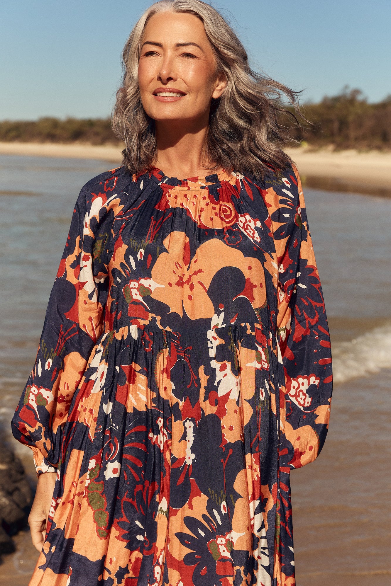 Freya Cotton Silk Reversible Dress in Wildwood