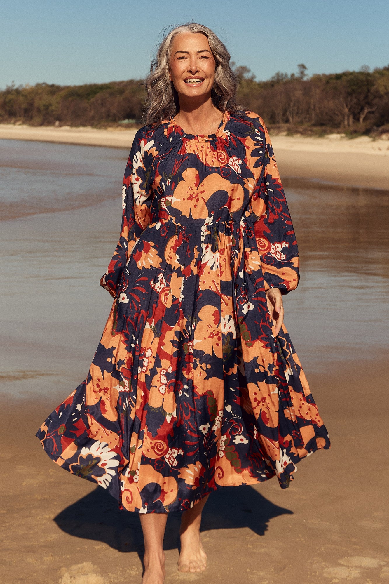 Freya Cotton Silk Reversible Dress in Wildwood