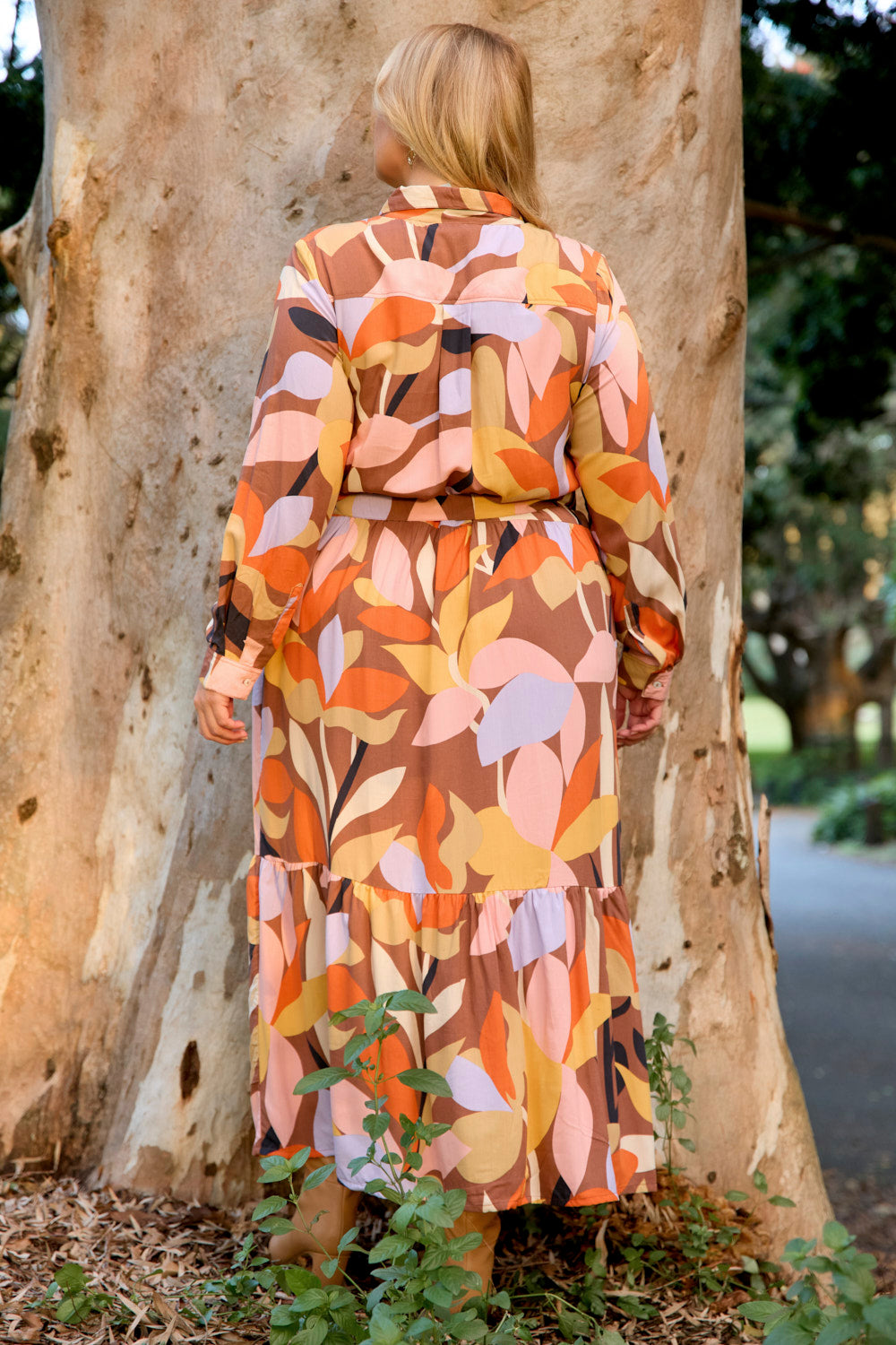 Ginette Long Sleeve Dress in Blaze