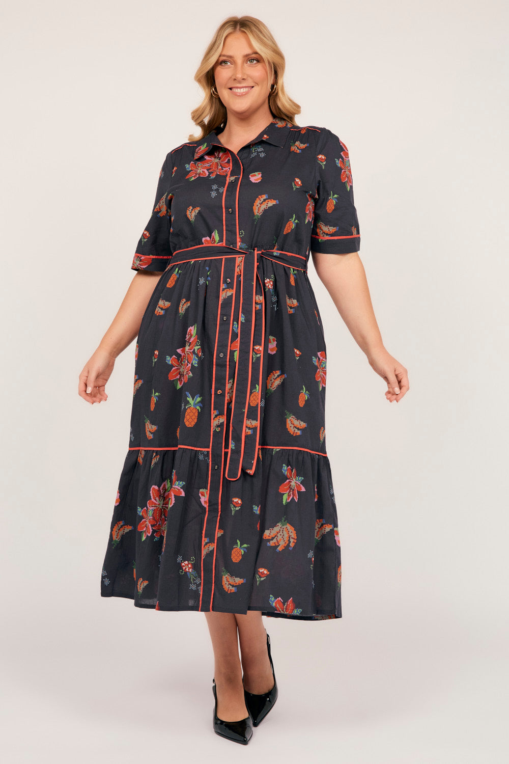 Ginette Maxi Dress in Tapestry Blooms Navy