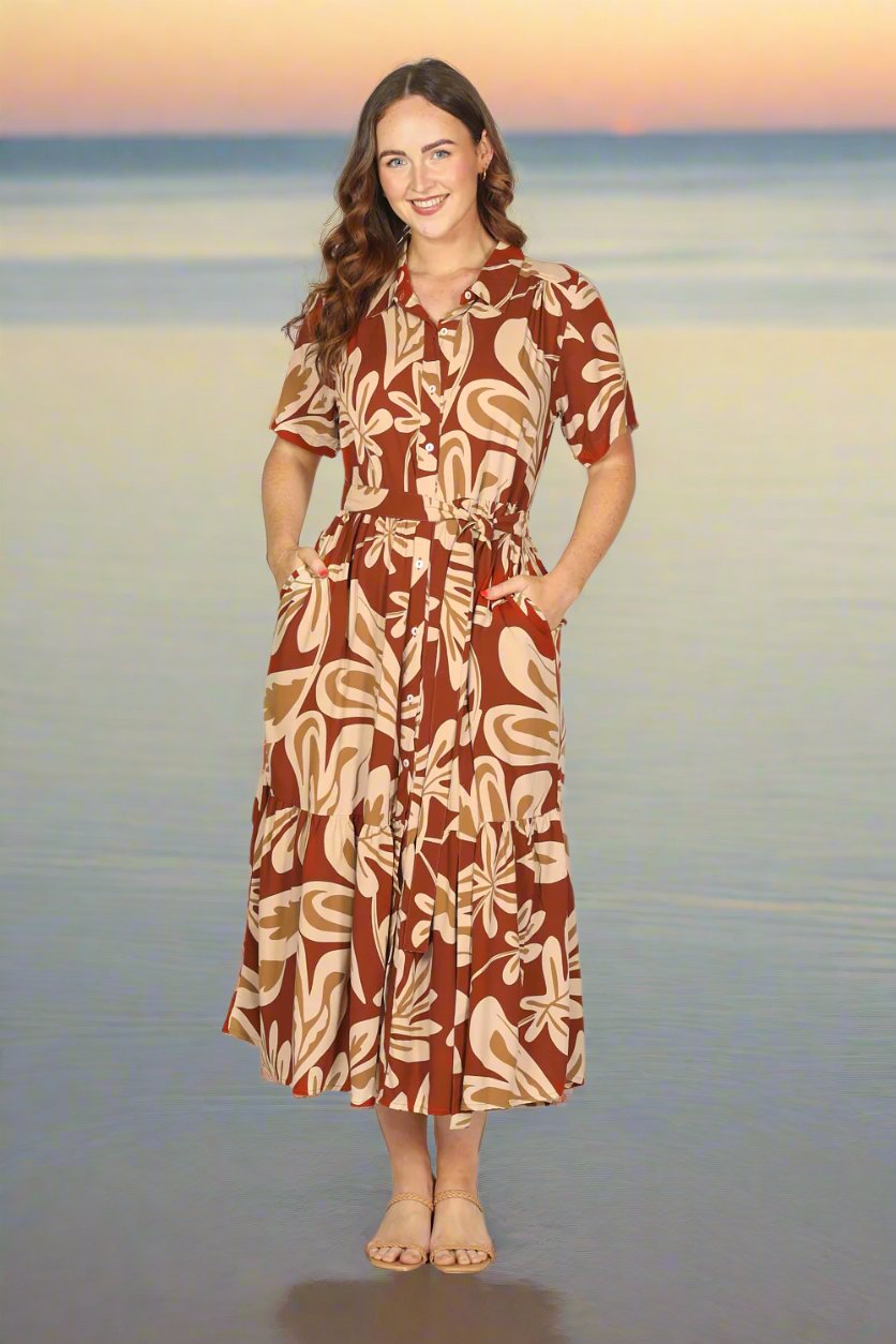 Ginette Maxi Dress in Malibu Sunset