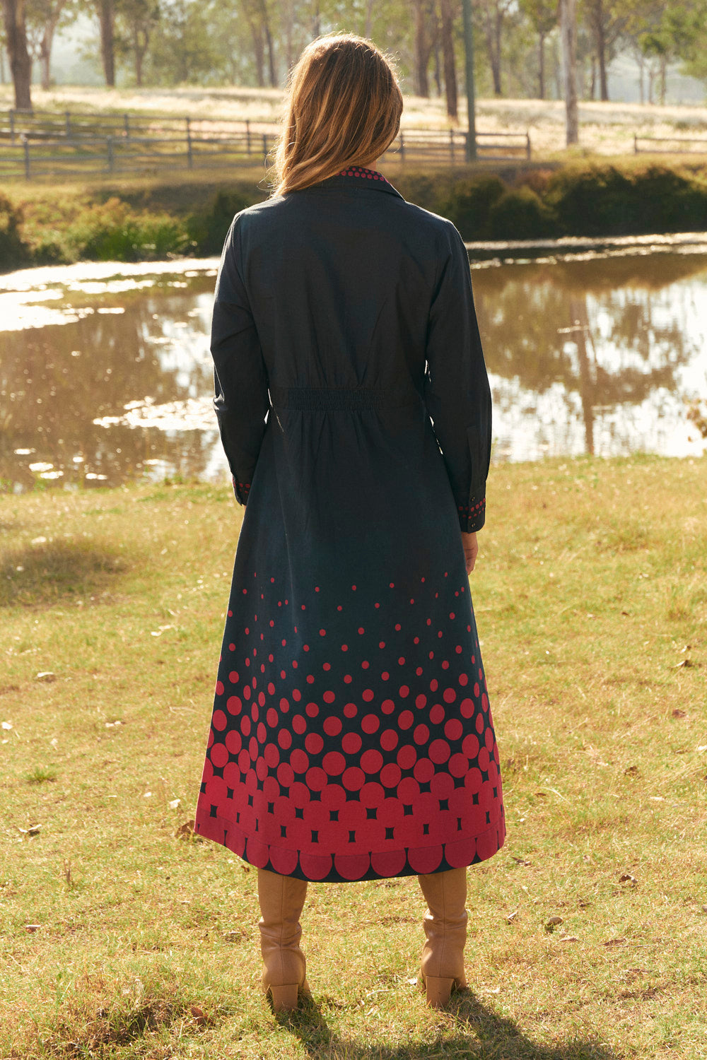 Gracie Collared Dress in Ombre Orbit