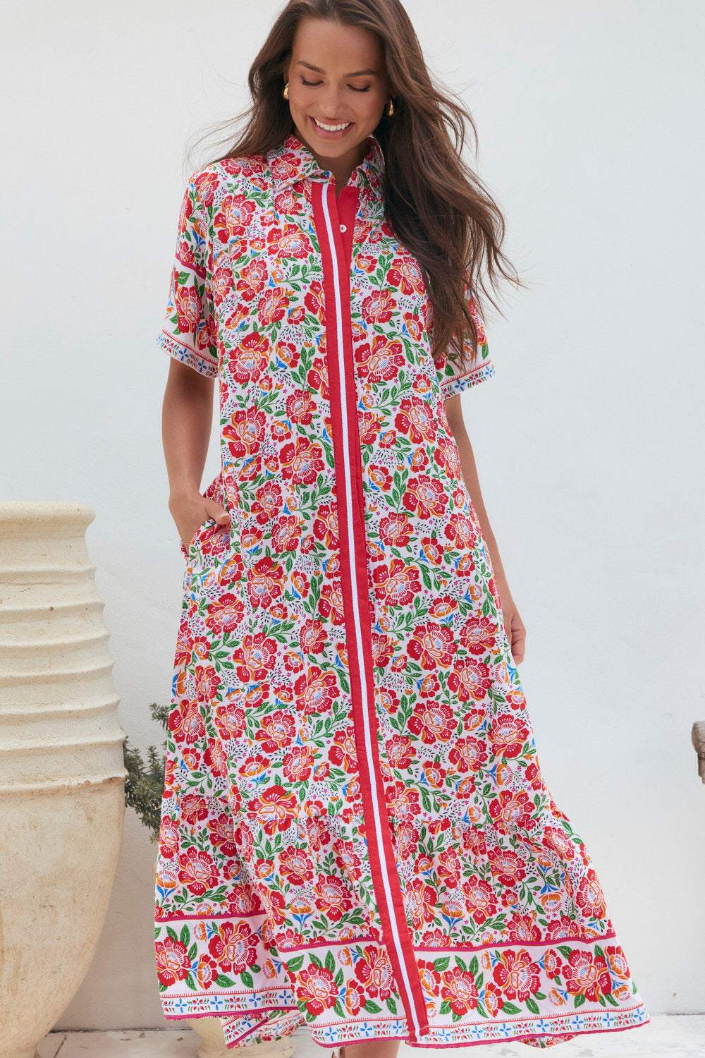 Gracie Shirt Dress in Verdelle