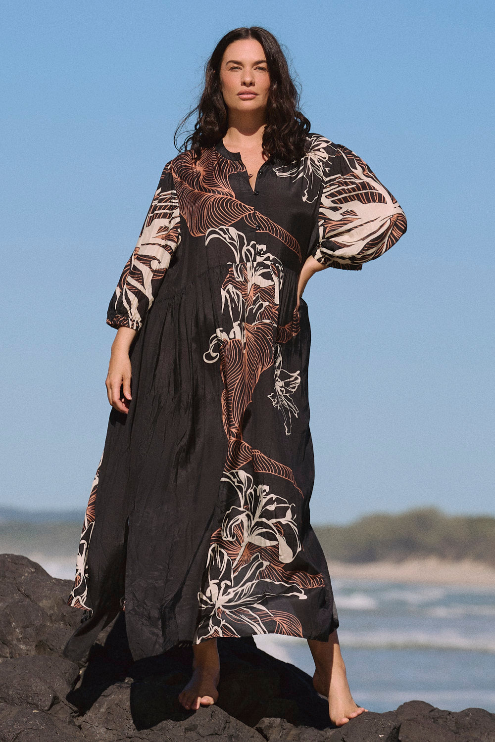 Greer Billow Dress in Floral Terrain