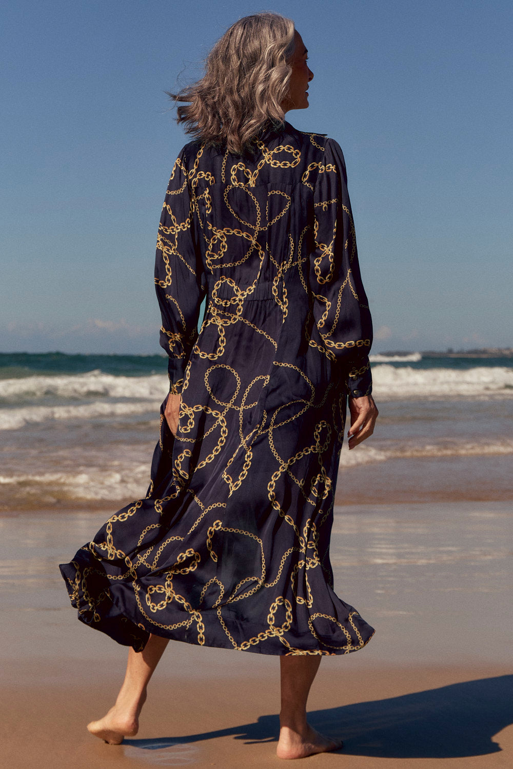 Greta Collared Dress in Meridian