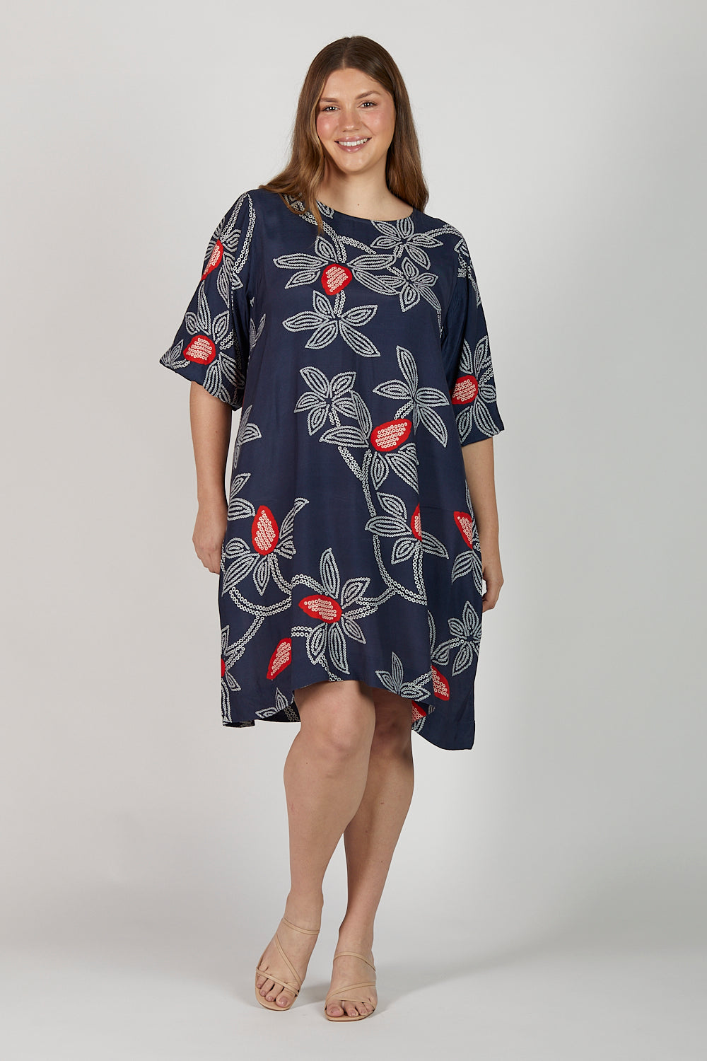 Hazel Short Shift Dress in Ikebana