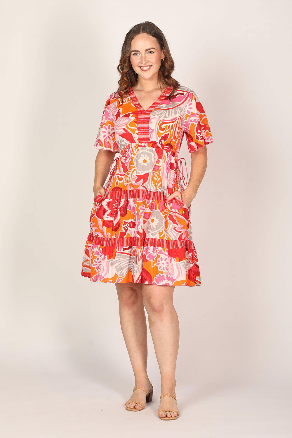 Iris Short Dress in Coralene