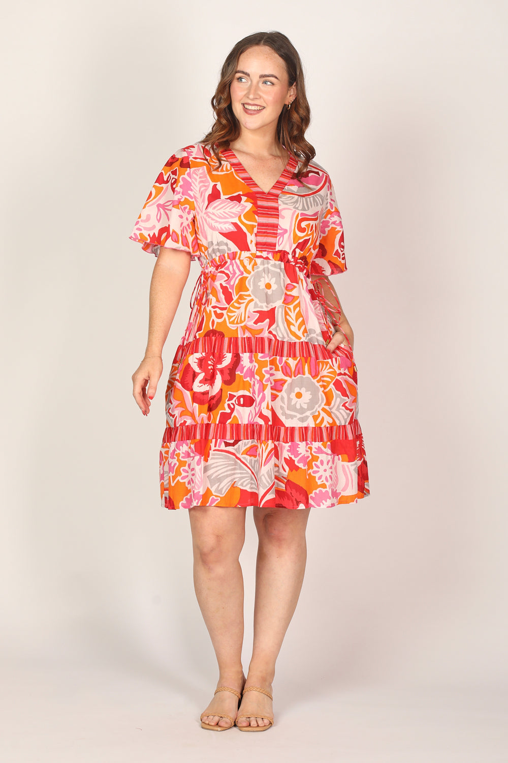 Iris Short Dress in Coralene