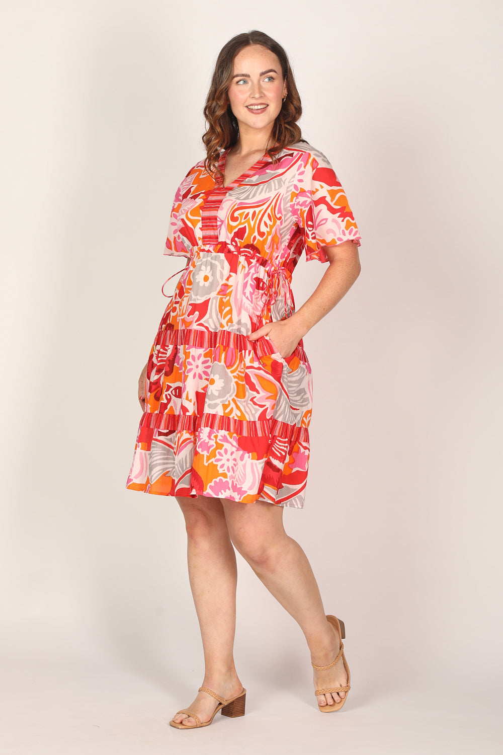 Iris Short Dress in Coralene