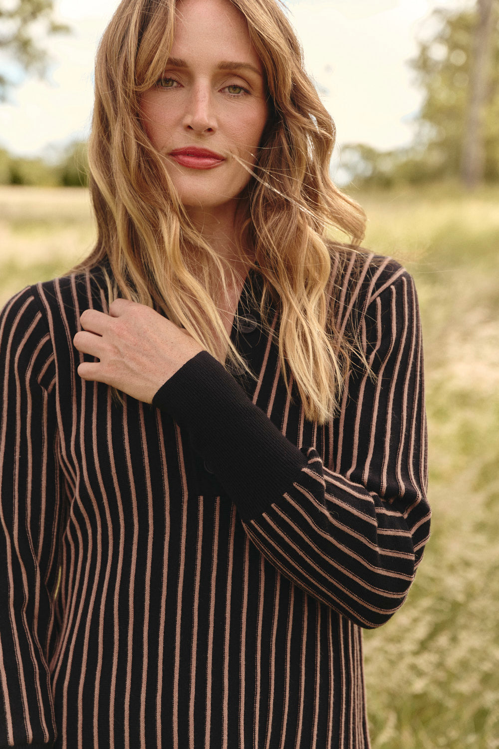 Knitted Collared Jumper in Black, Jumper - Adrift Clothing