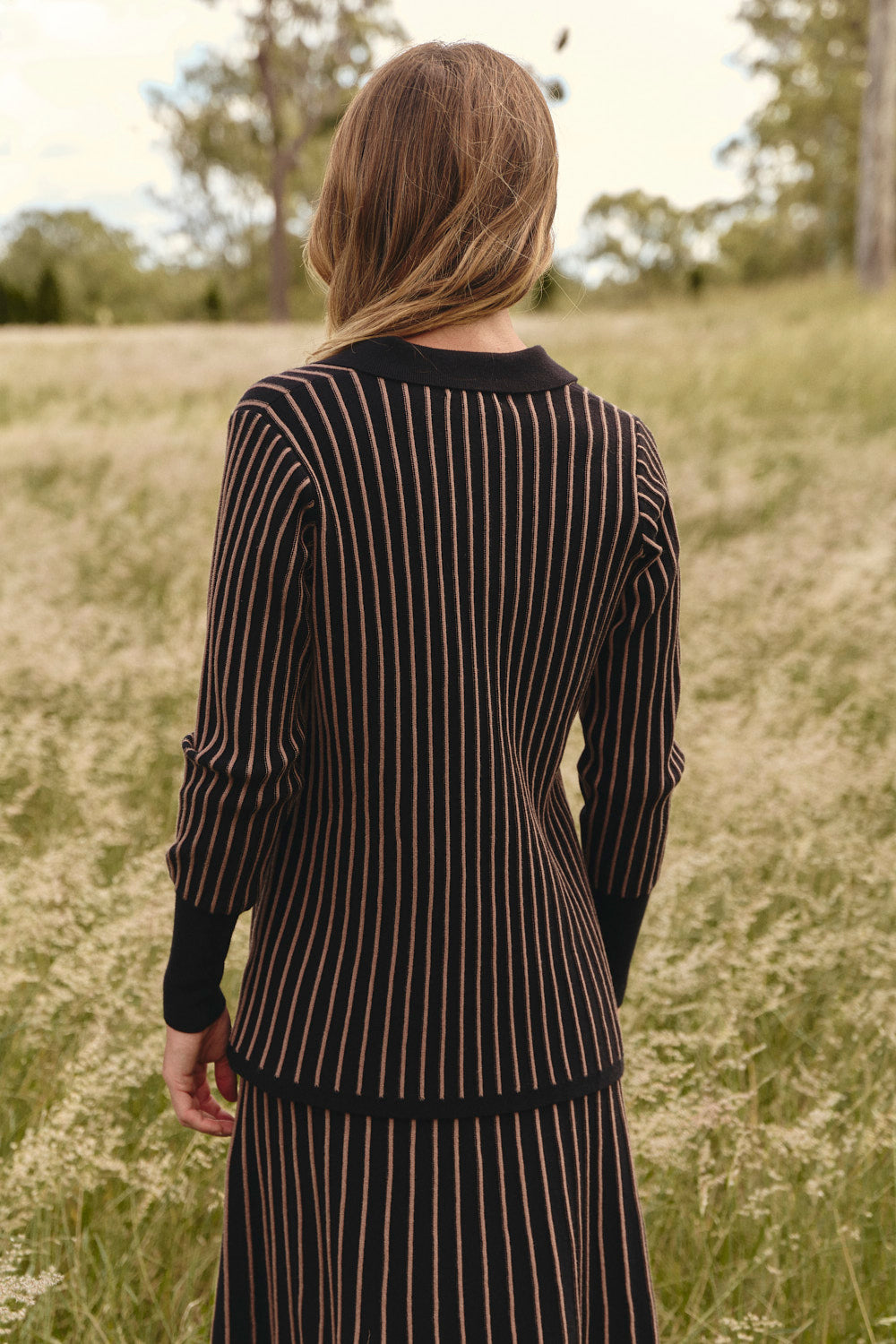 Knitted Collared Jumper in Black, Jumper - Adrift Clothing