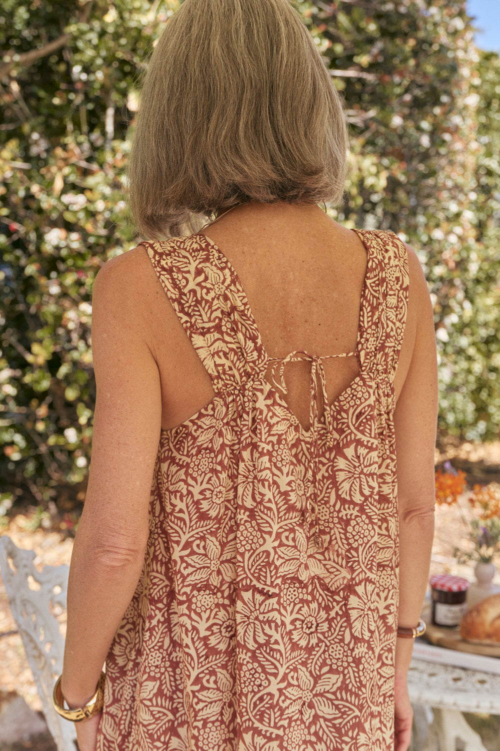 Zara Gathered Sun Dress in Sultry Sanctuary