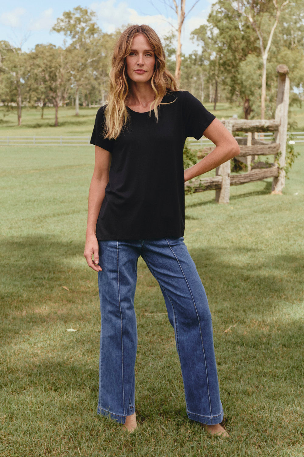 Swing Tee in Black, Top - Adrift Clothing