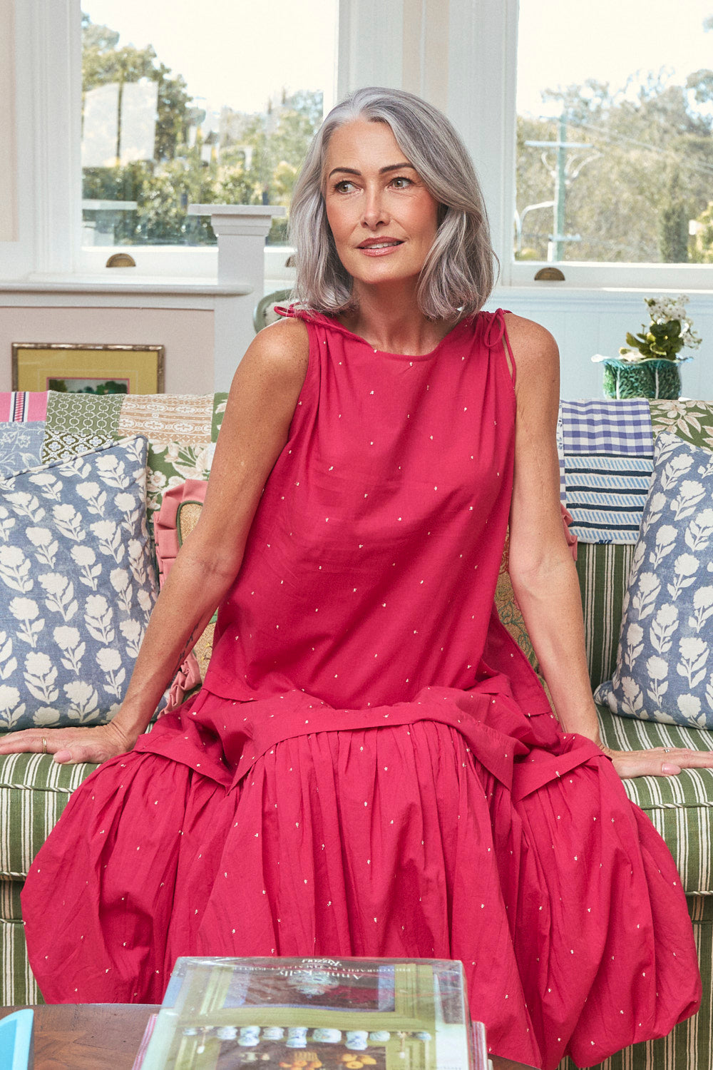 Millie Reversible Bubble Hem Dress in Pink Aurum