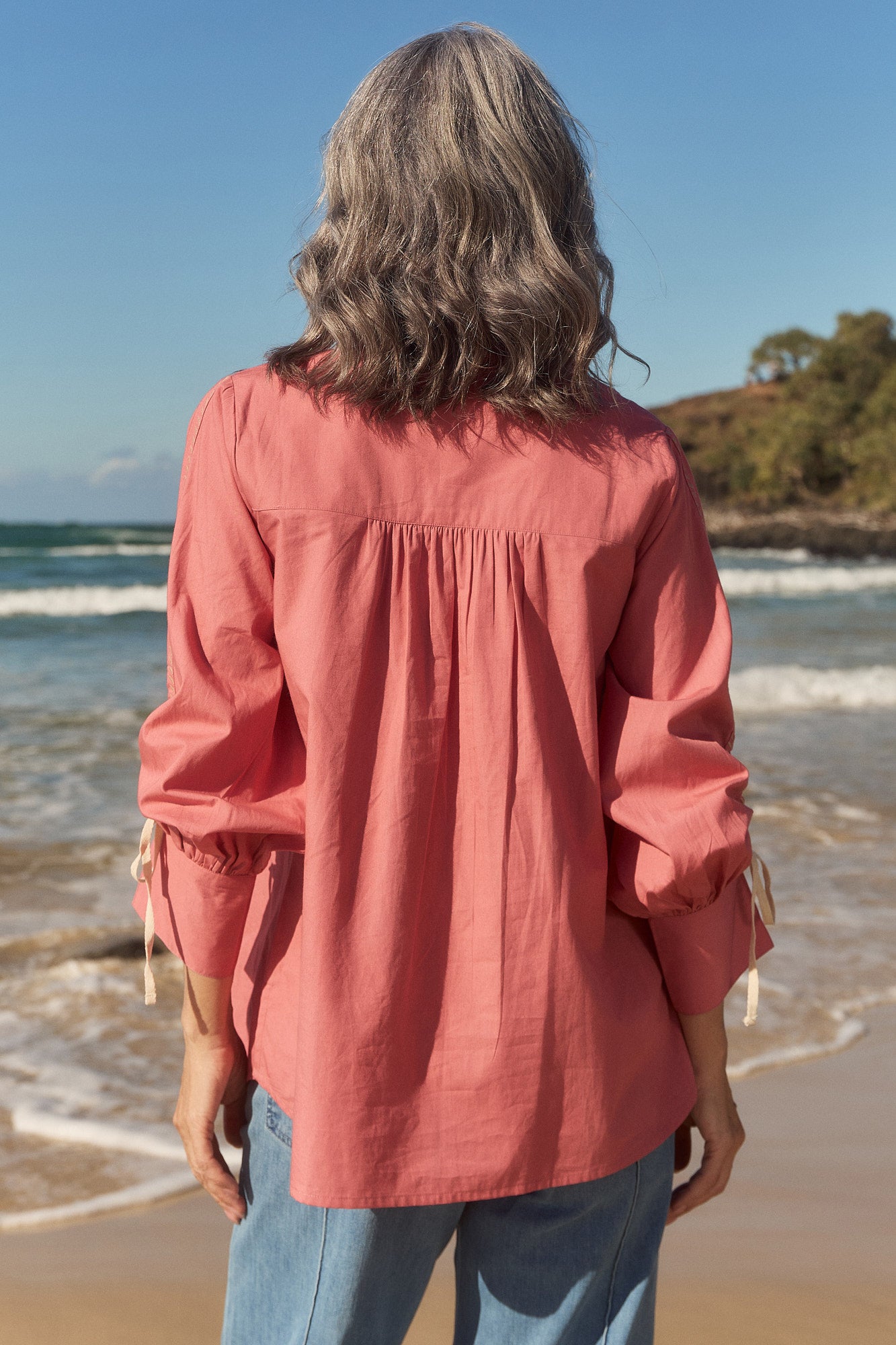 Andie Drawstring Shirt in Vintage Rose