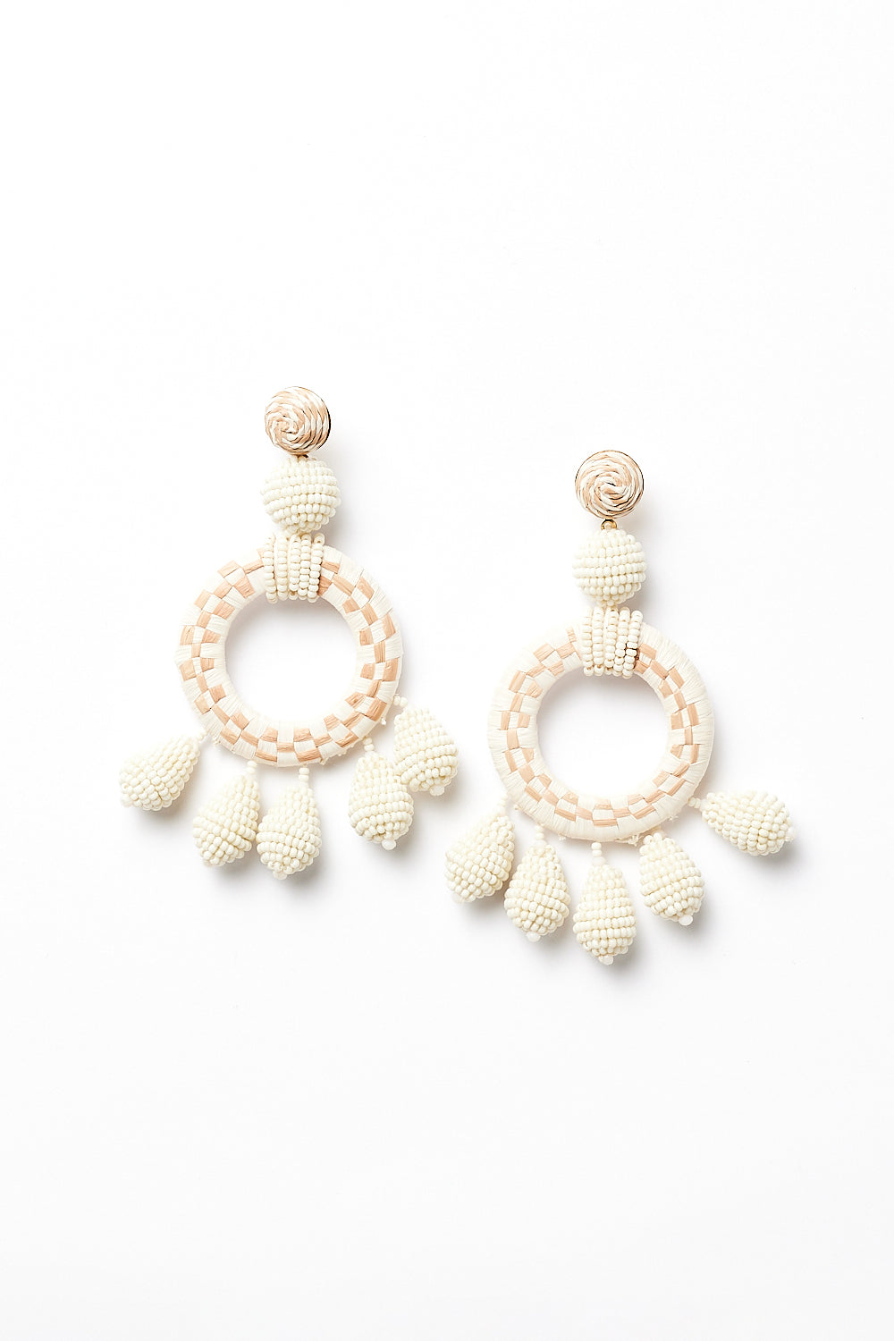 Leila Beaded Earring in White