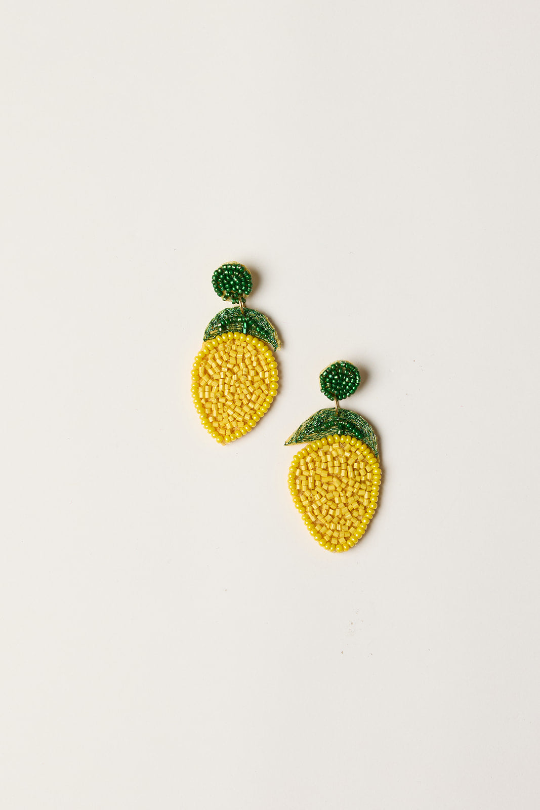 Lemon Beaded Earrings
