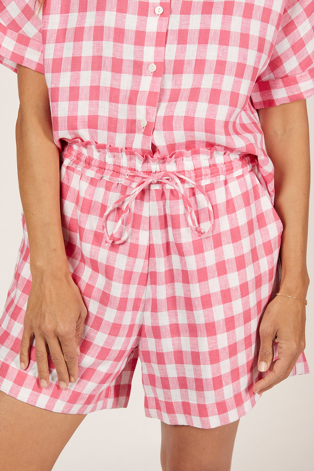 Lizey Linen A-Line Short in Treviso Pink