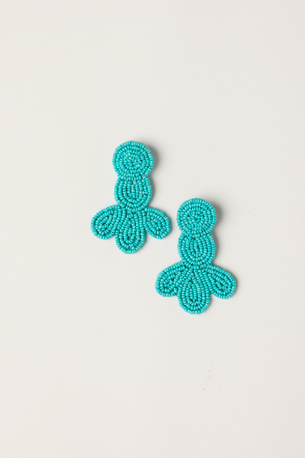 Lotus Beaded Earrings in Turquoise