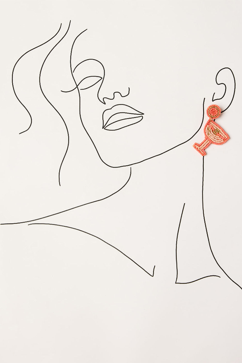 Martini Beaded Earrings in Orange