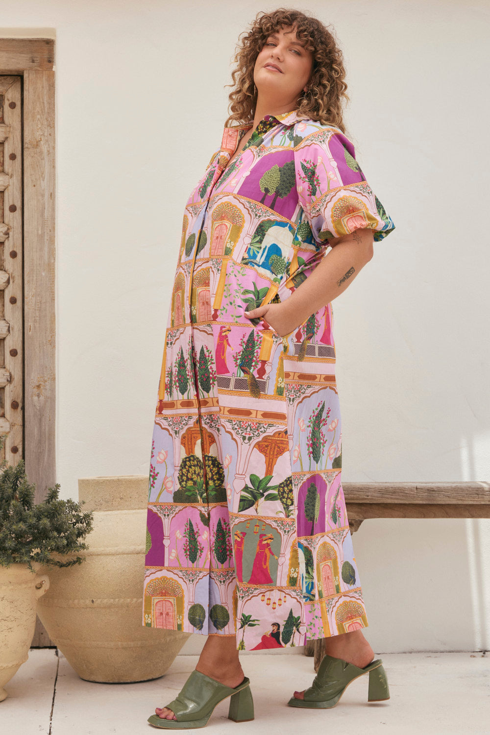 Matilda Collared Dress in Padam Mosaic