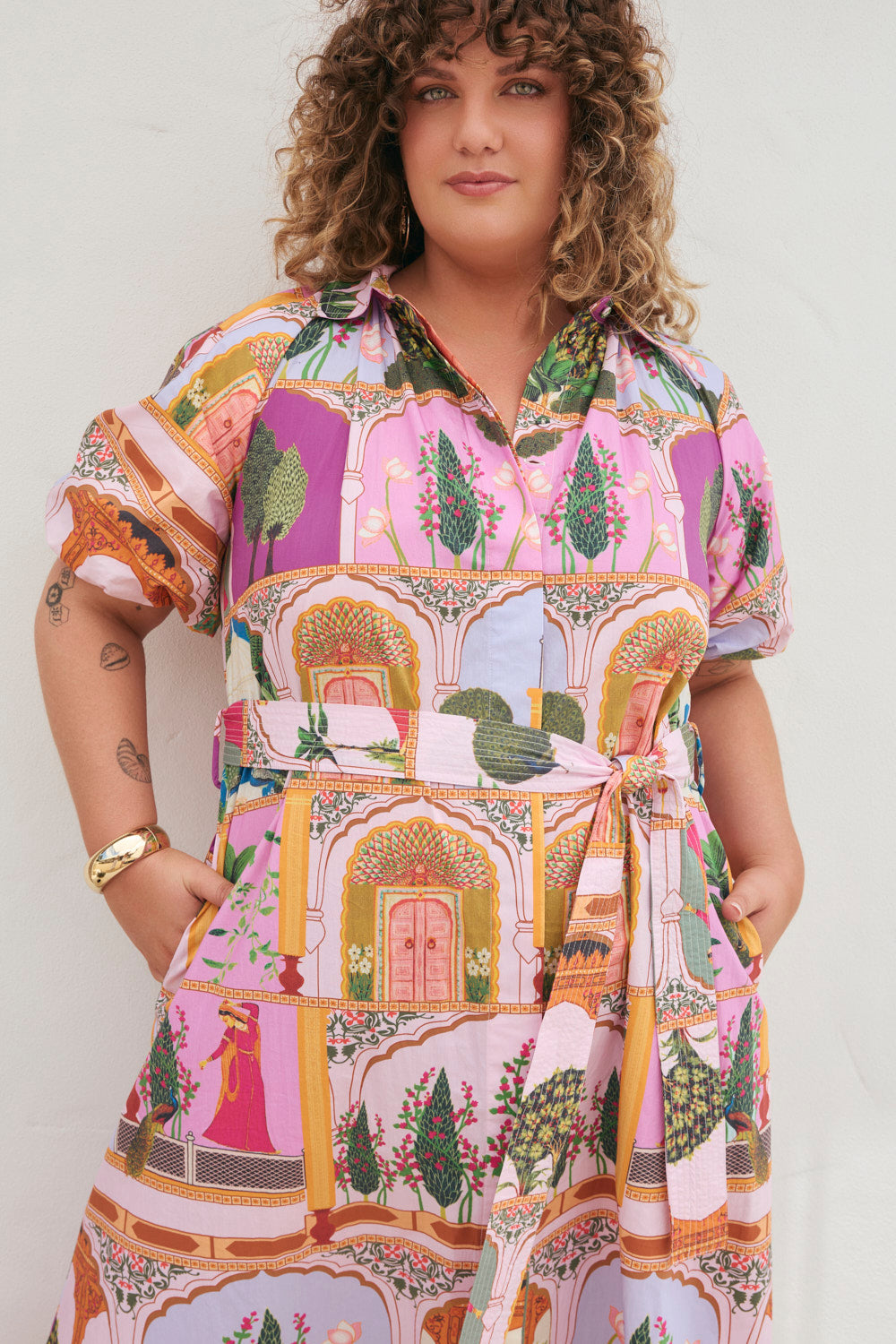 Matilda Collared Dress in Padam Mosaic