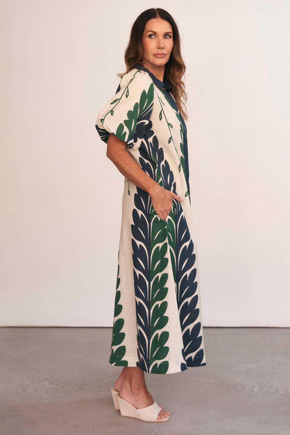 Matilda Collared Dress in Vineline