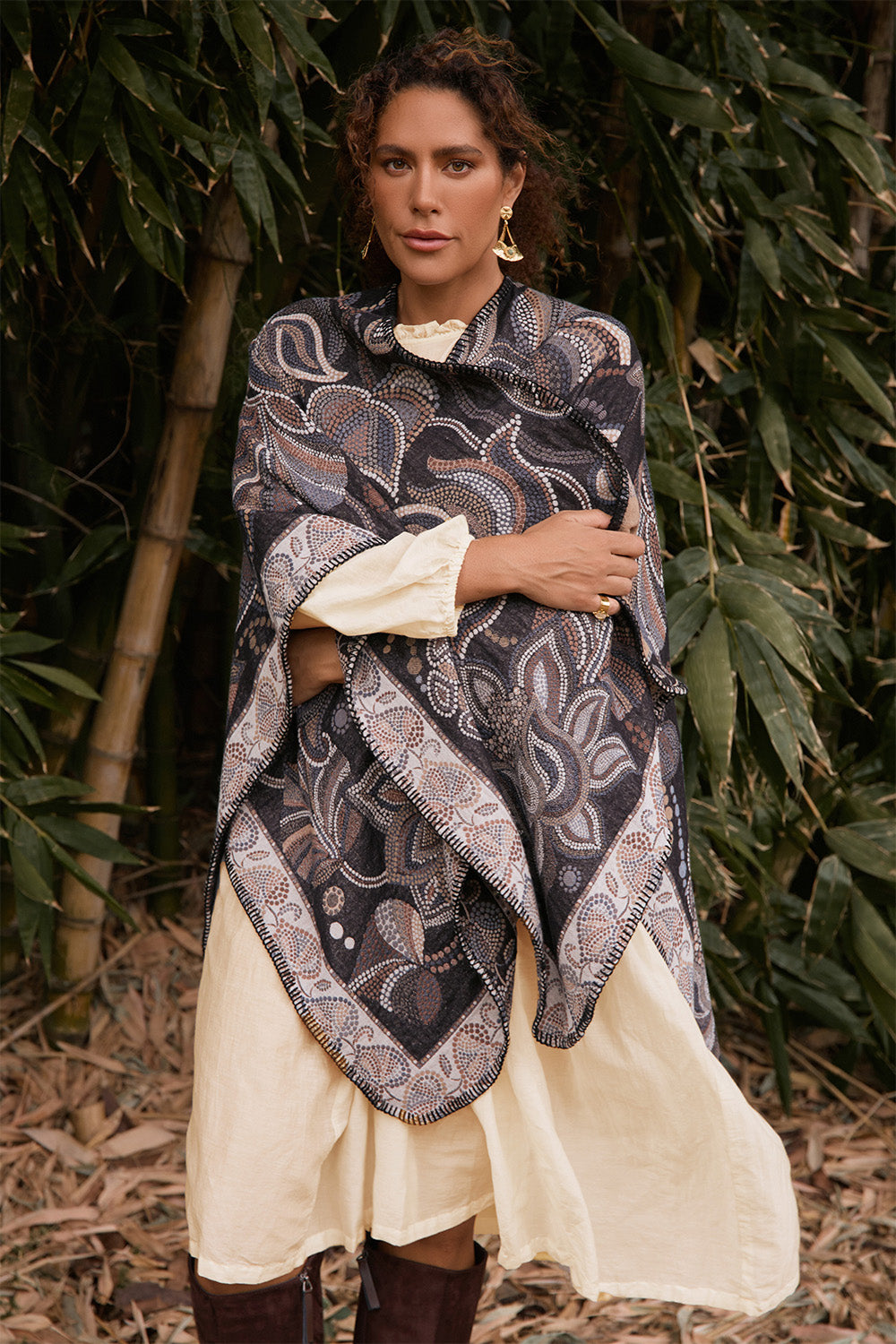 Midnight Mosaic Merino Wrap