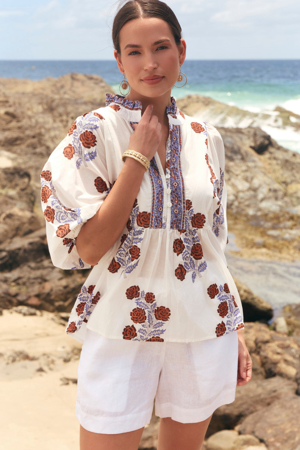 Mirabelle Frill Blouse in Wildflower