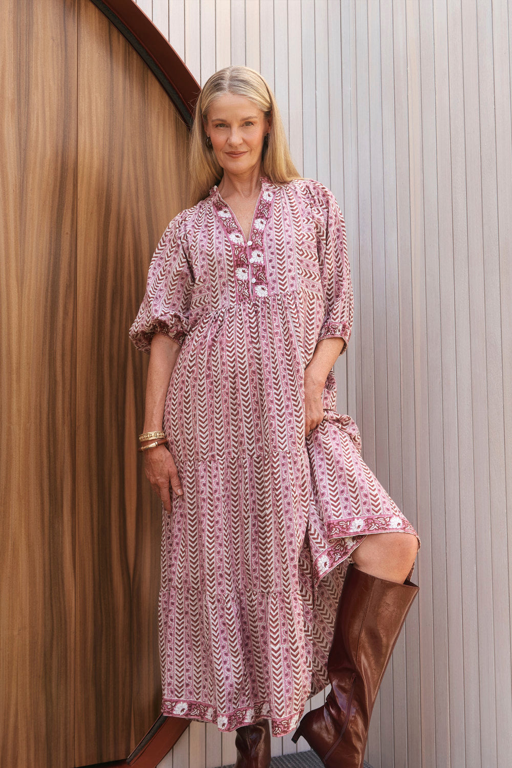 Mirabelle Frill Dress in Saffron