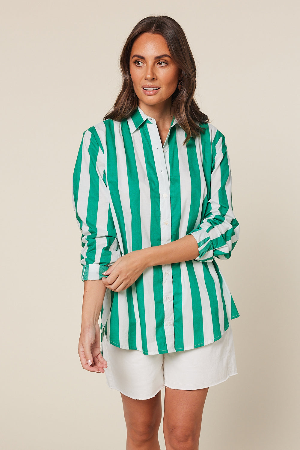 Oversized Boyfriend Shirt in Basil