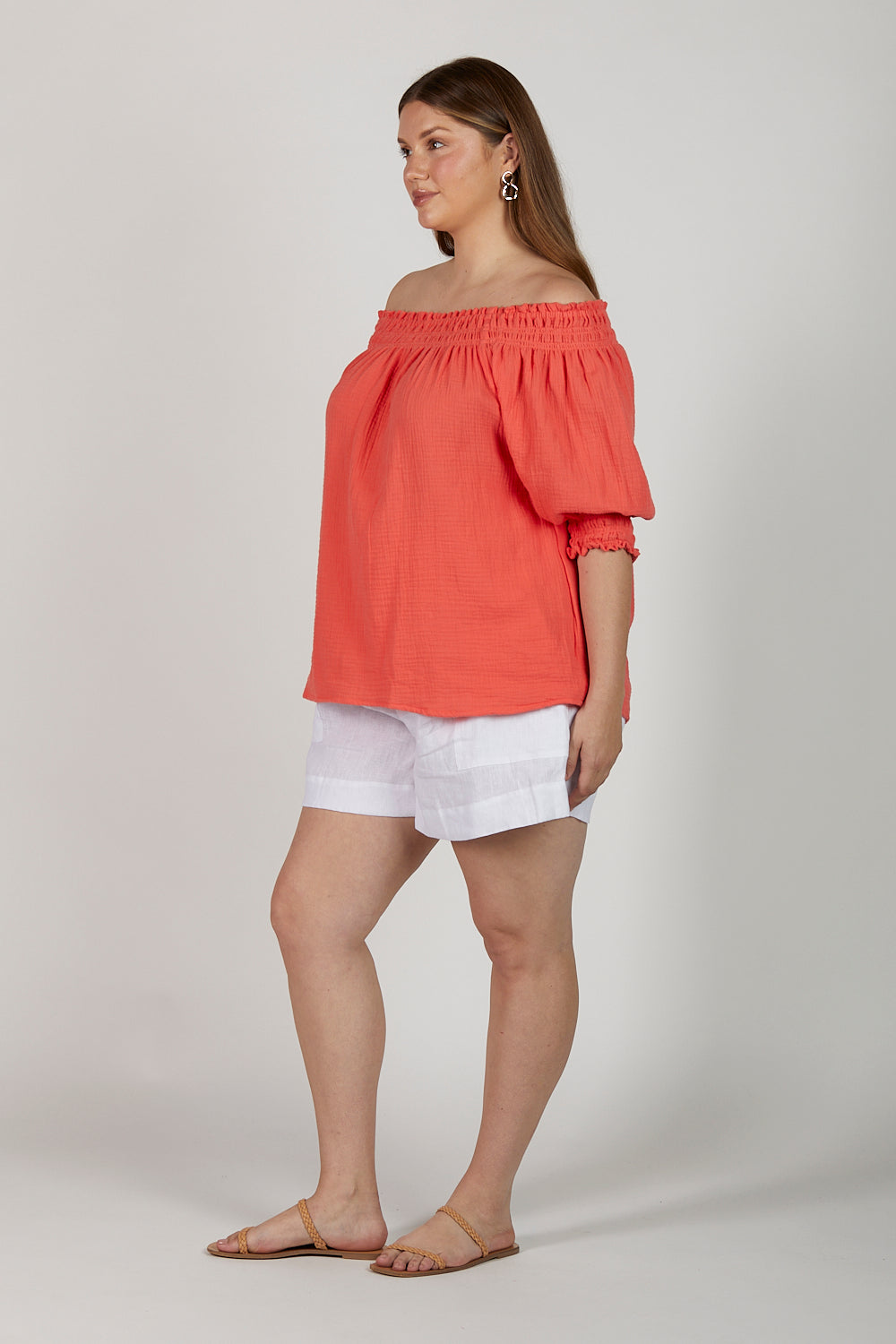 Poppy Off The Shoulder Top in Candlelight