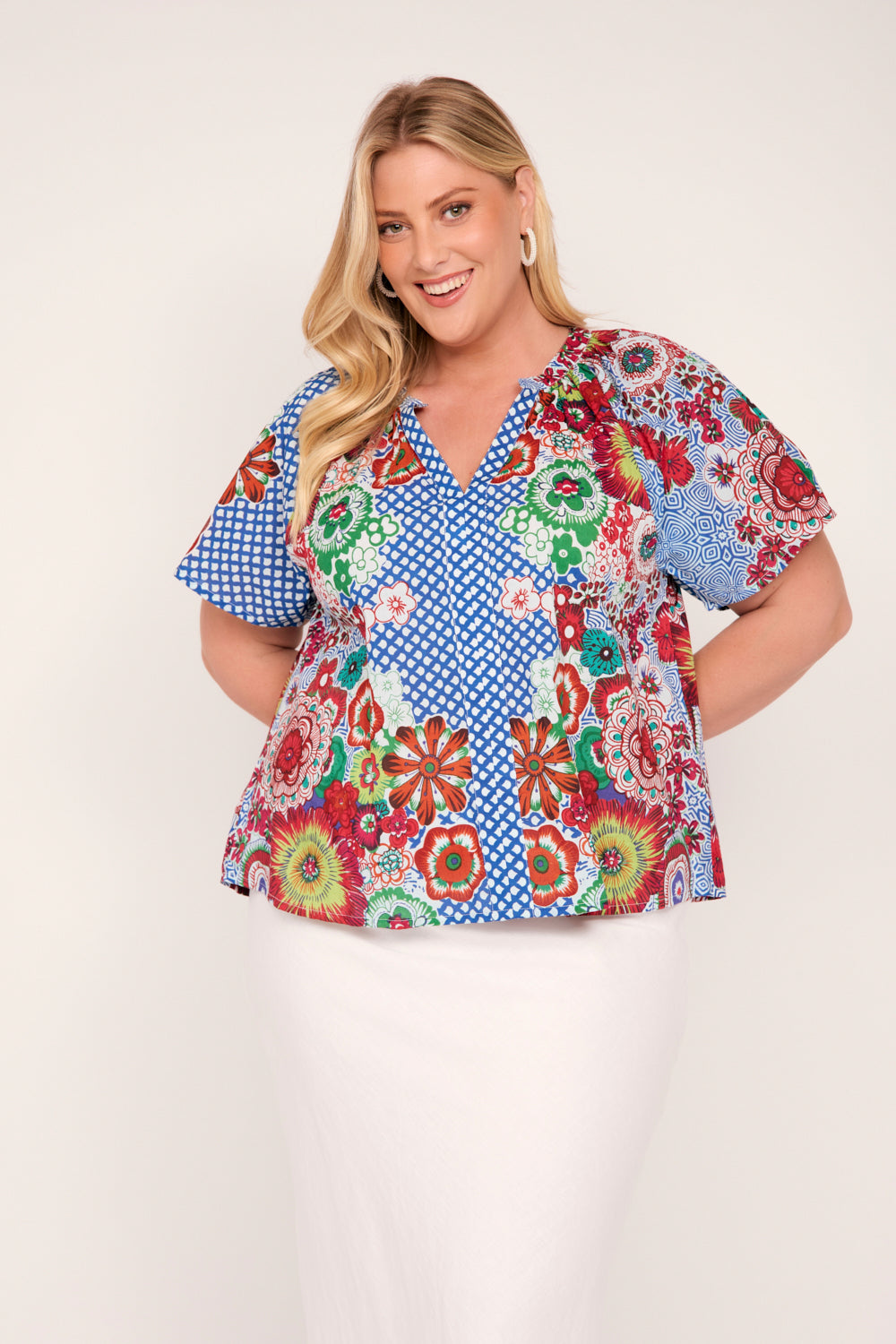 Quinn Flutter Sleeve Top in Saleya