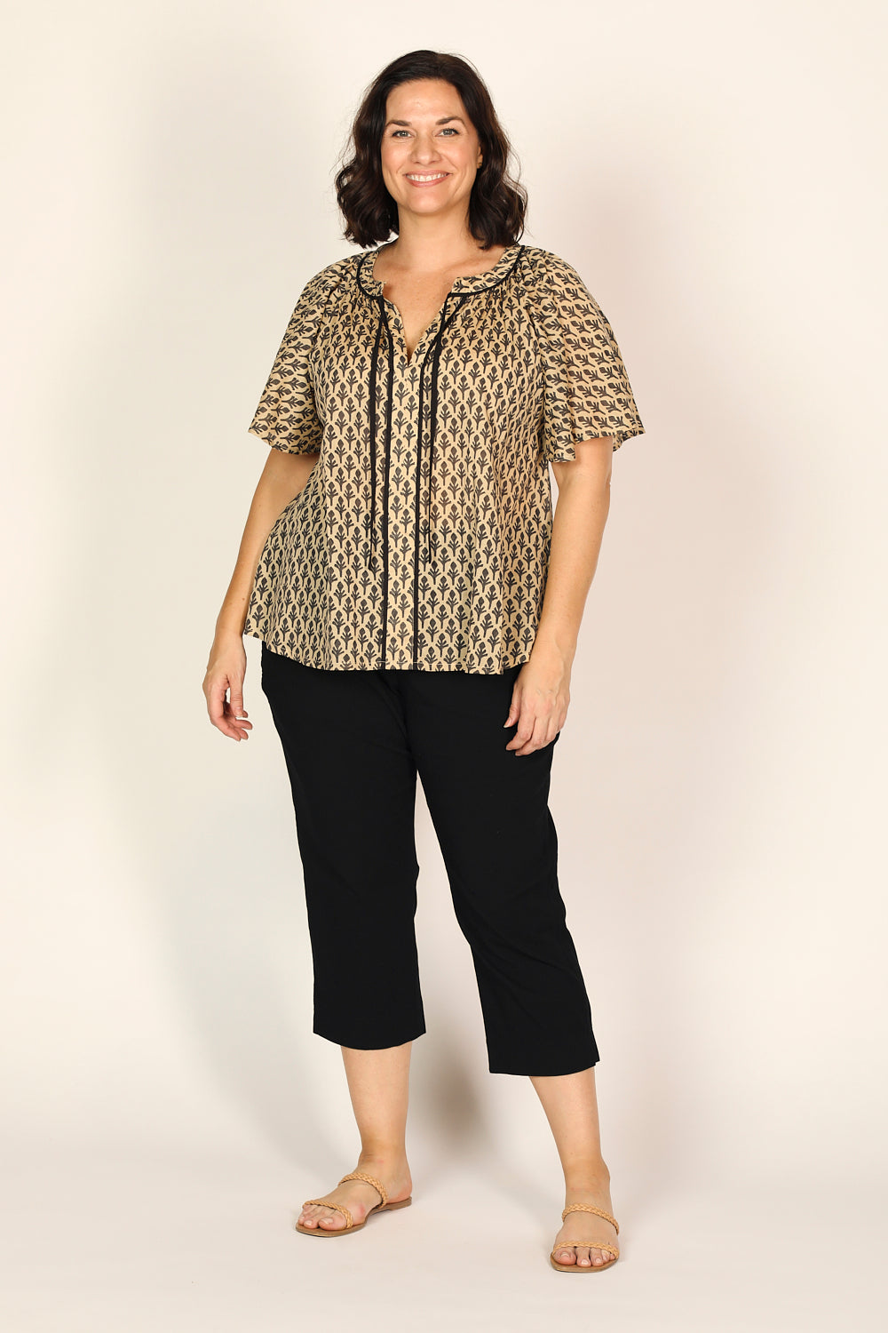 Quinn Short Sleeve Top in Woodlet