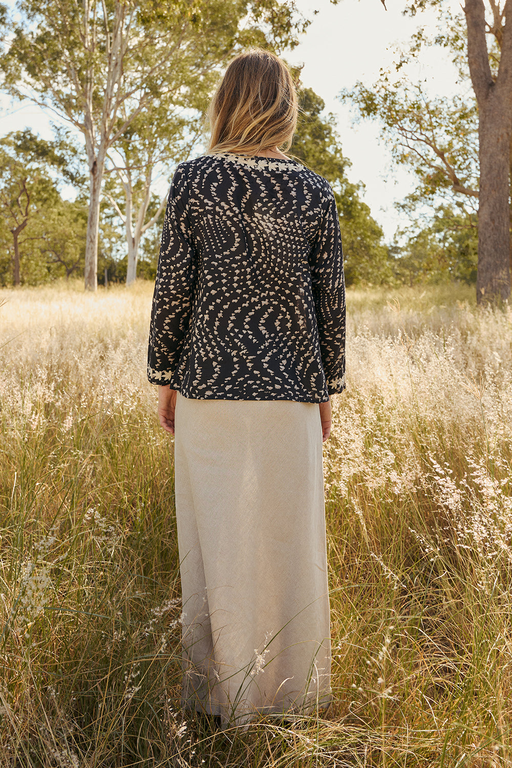Rani Embroidered Blouse in Wild Jasmine