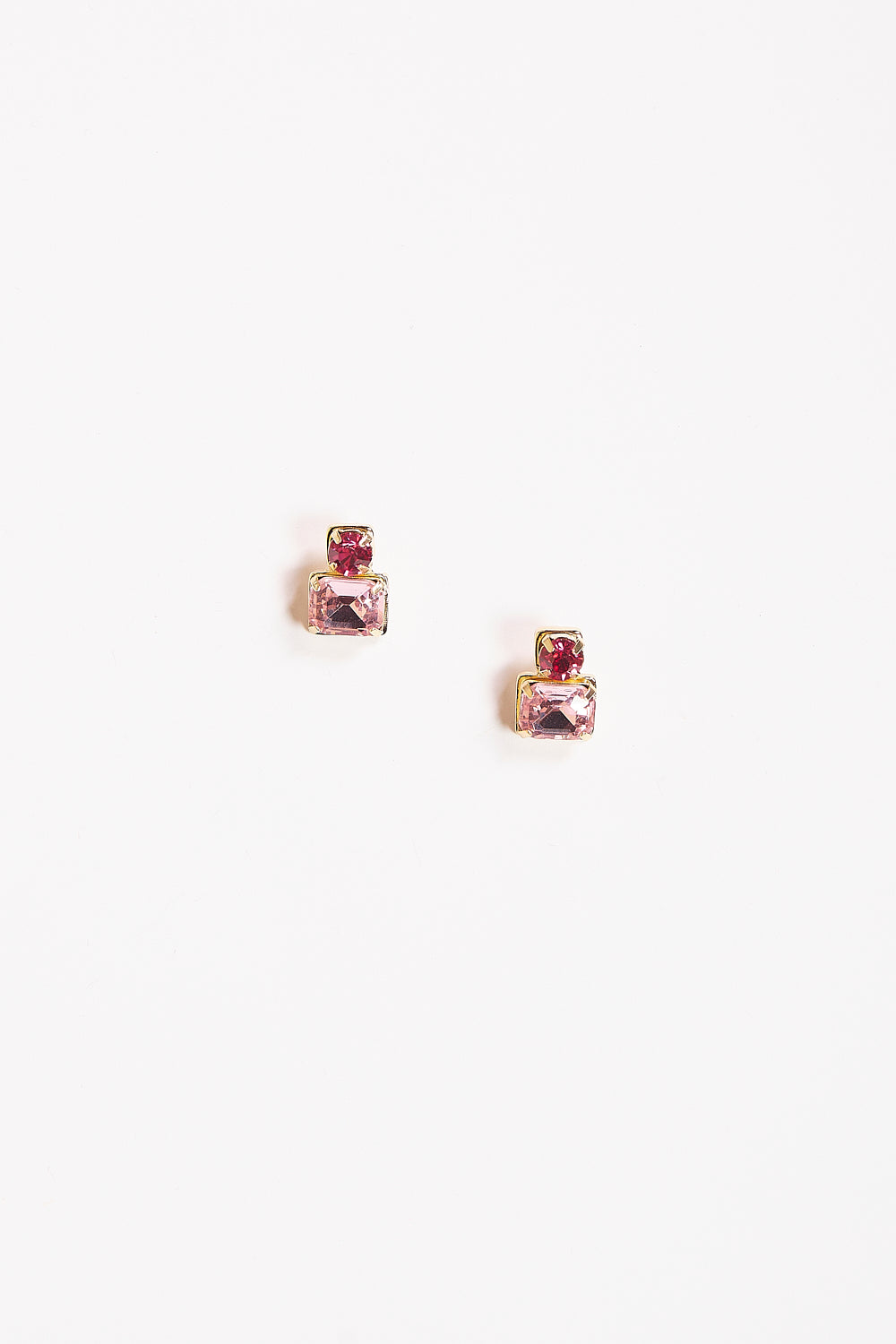 Rectangle Frame Earrings in Pink