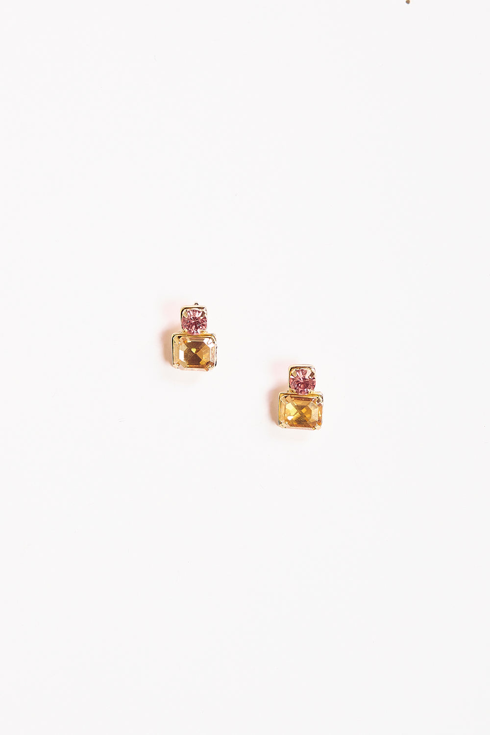 Rectangle Frame Earrings in Champagne