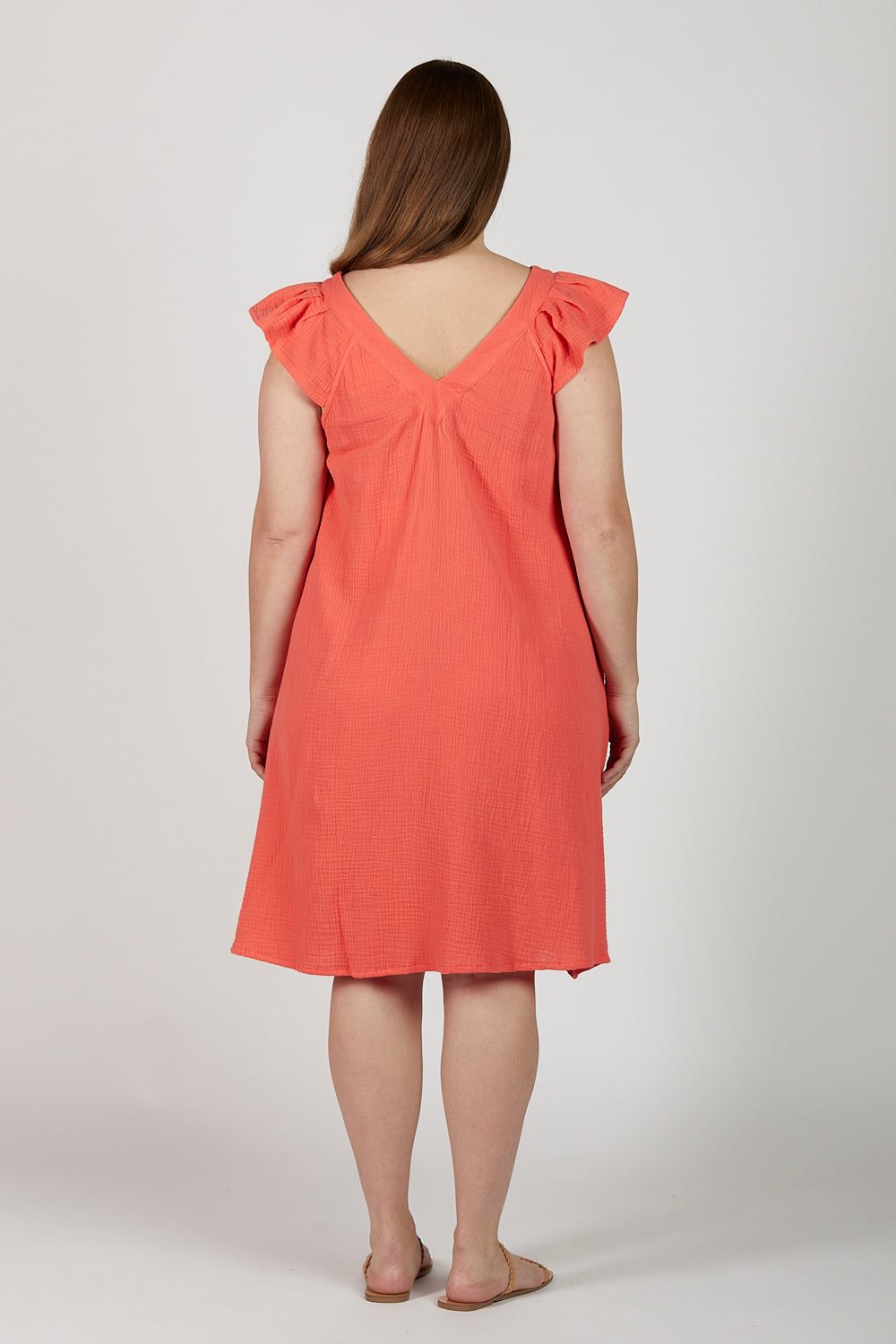 Rivka Crinkle Cotton Short Dress in Candlelight