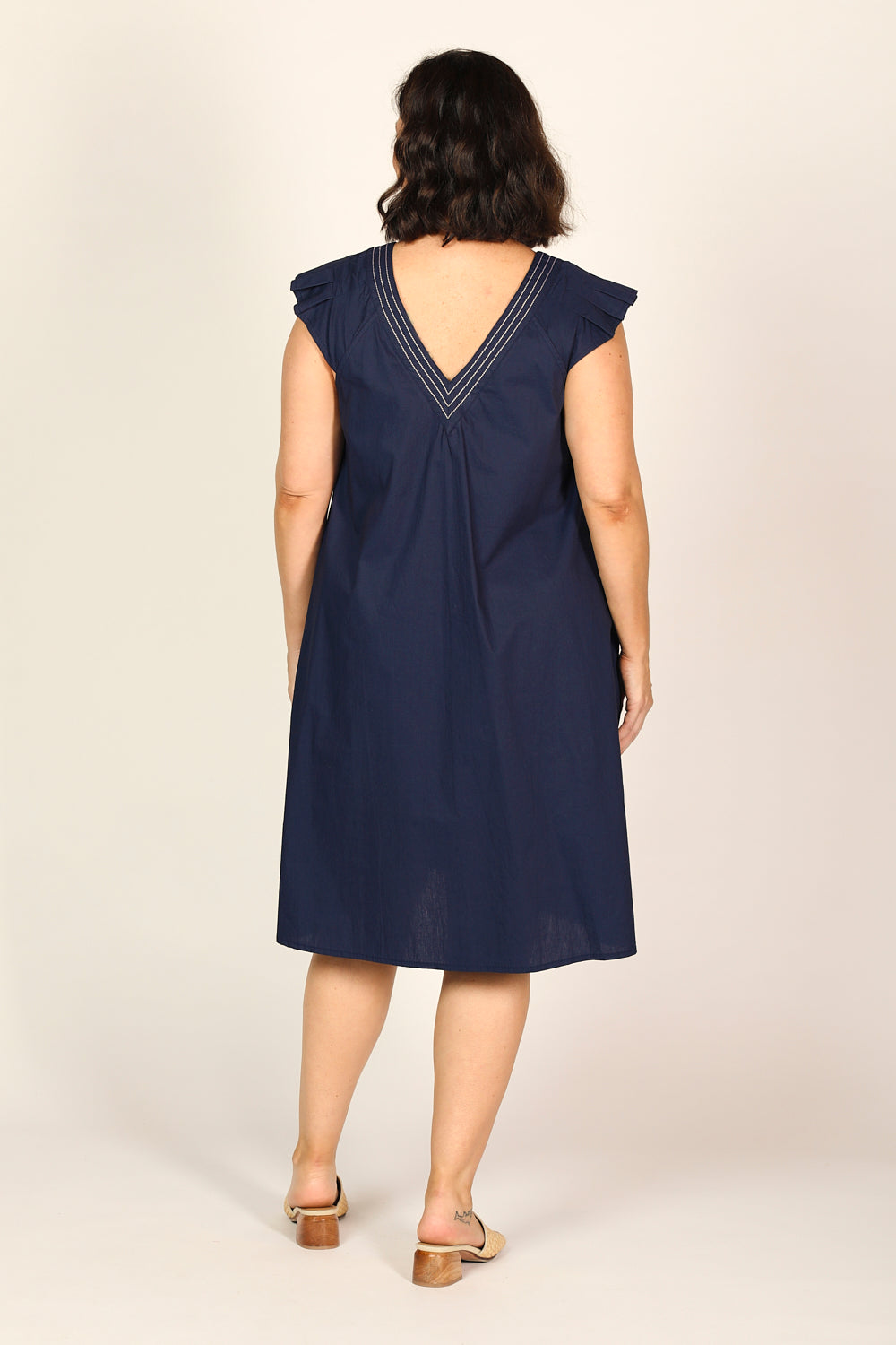 Rivka Poplin Short Dress in Capri Cove